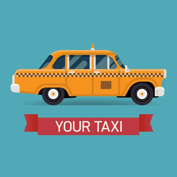 Retro taxi cab med band — Stock vektor