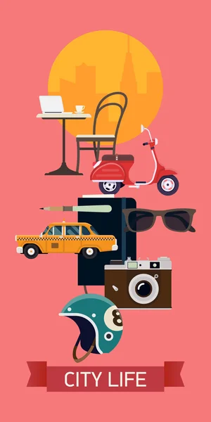 City and urban lifestyle — Stock Vector