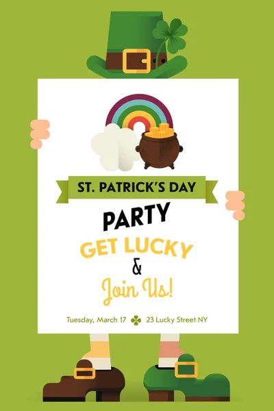 St. Patrick's Day greeting postcard — Stock Vector