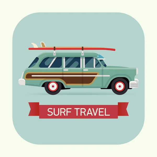Wagon samochód z desek surfingowych — Wektor stockowy