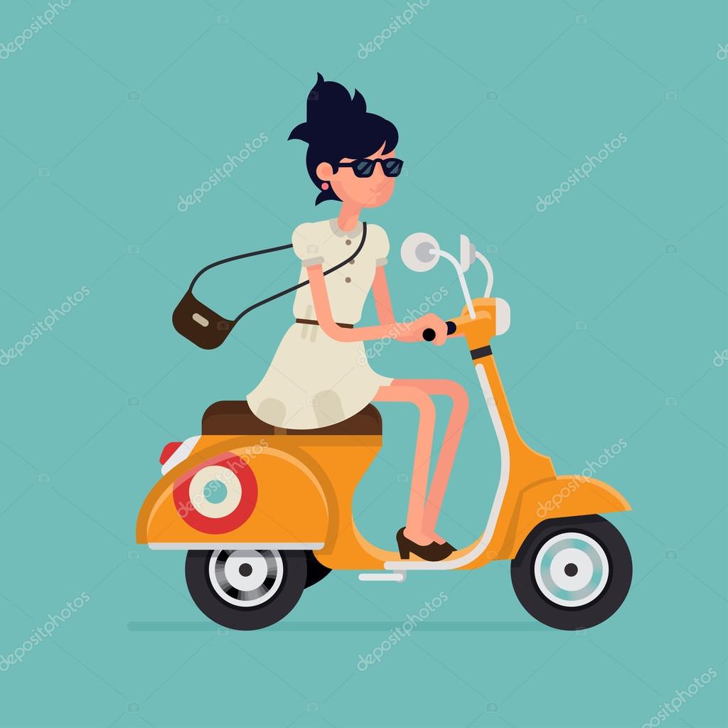 girl riding vespa