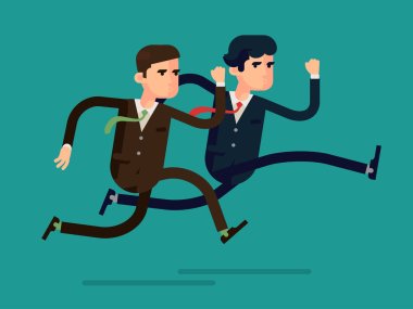 Businessmen competition run clipart