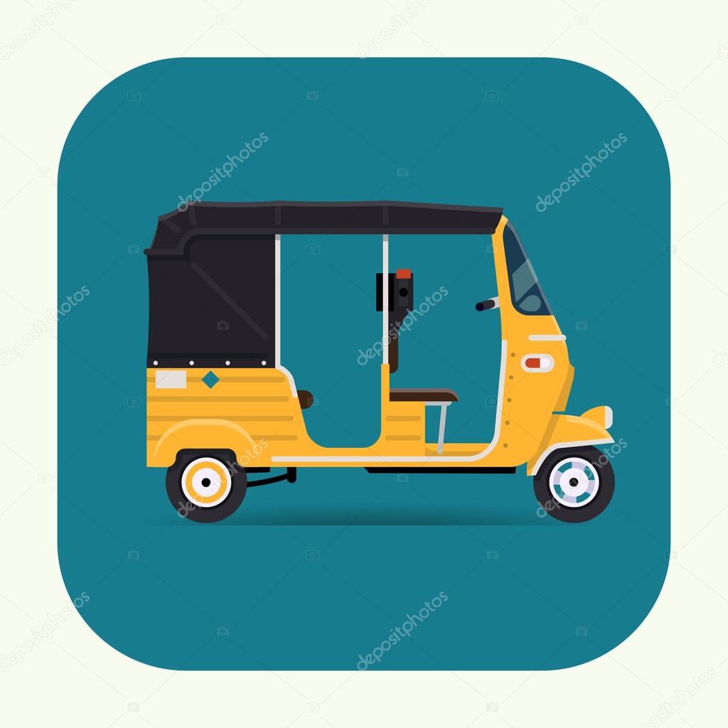 Auto rickshaw tuk tuk icon