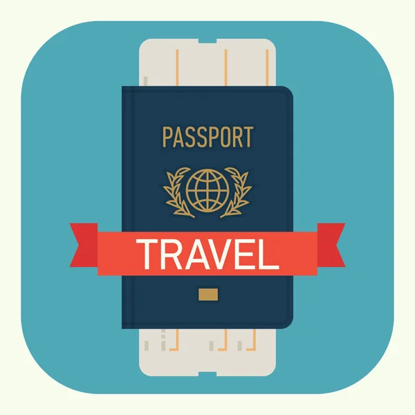 Turismo con pasaporte — Vector de stock