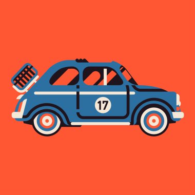 Retro küçük şehir otomobili