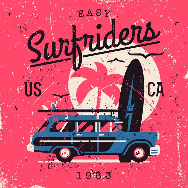 Artículos de surf retro — Vector de stock