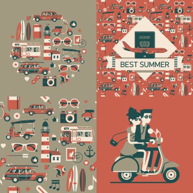 Best summer  cards and posters clipart
