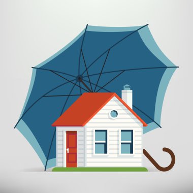 House protection with umbrella clipart