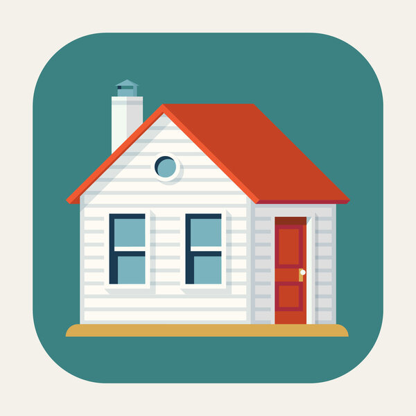 Small house building icon