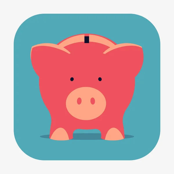 Pequeno banco Piggy rosa — Vetor de Stock