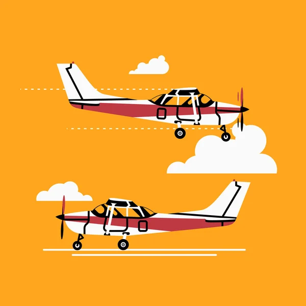 Small personal airplanes — Stock Vector