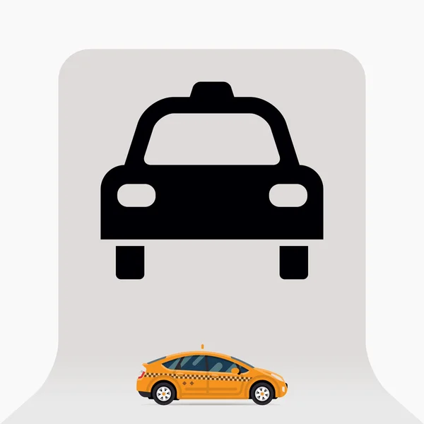 Taxi cabina vehículo silueta — Vector de stock