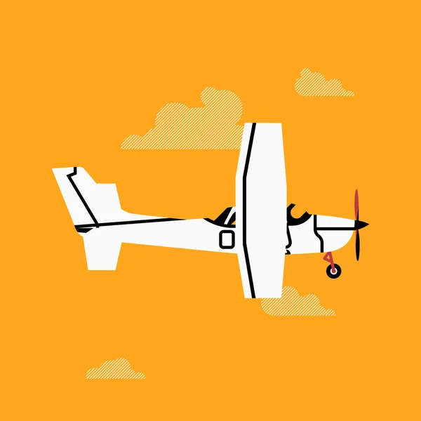 Kleines Flugzeug mit Propeller — Stockvektor