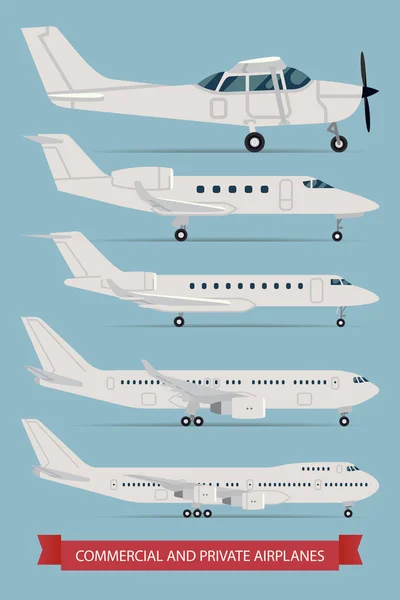 Одномоторные самолёты — стоковый вектор