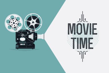 Cool retro movie projector clipart