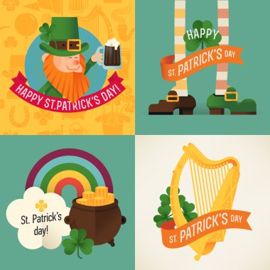 Saint Patrick'ın gün tasarım öğeleri.