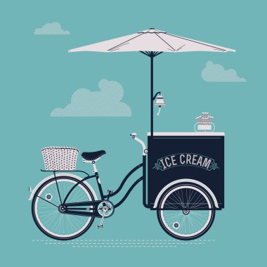 Vintage dondurma Bisiklet sepeti