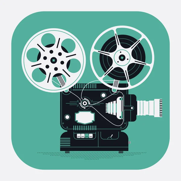 Cool retro movie projector — Stock Vector