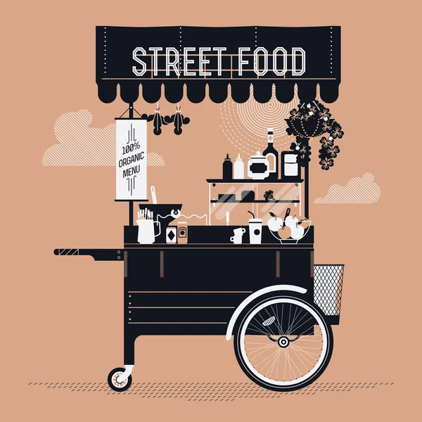 Mobile cafe stand illustration — Stock Vector