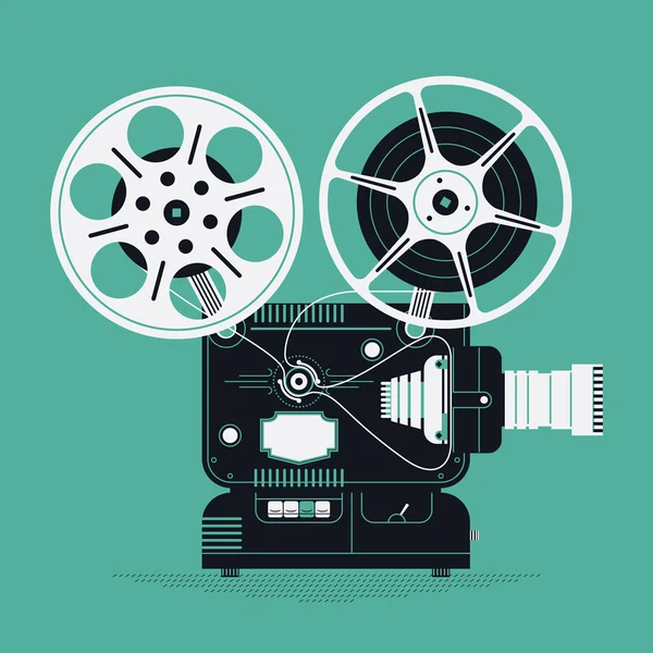 Cool retro movie projector — Stock Vector