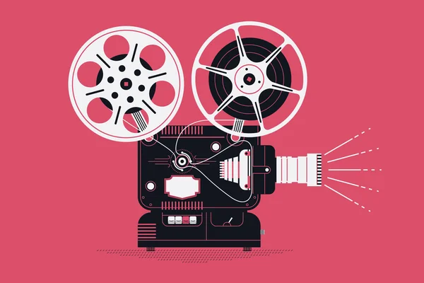 Cool retro movie projector — Stock Vector