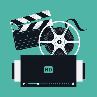 video oynatıcı, film makaraları ve tokmağı