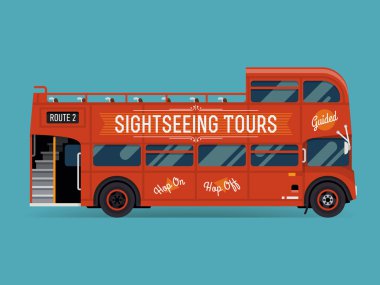 double decker tour bus clipart