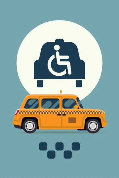 Taxi service with wheelchair access — Stock Vector