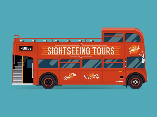 Bus touristique à deux étages — Image vectorielle