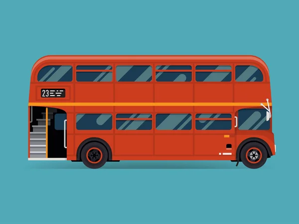 Autobús rojo de dos pisos — Vector de stock