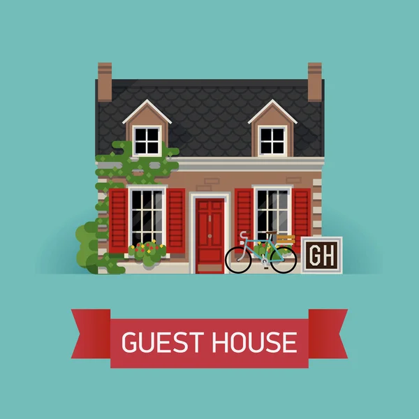 Guest house in classic design — Stock Vector