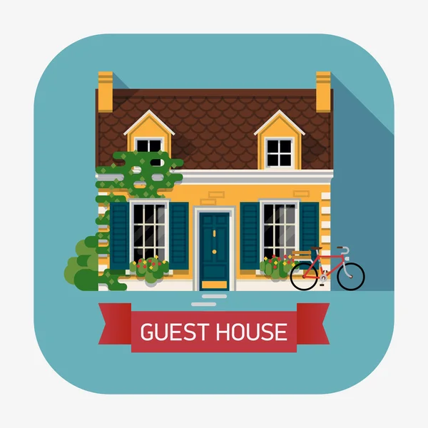 Beautiful guest house — Stock Vector