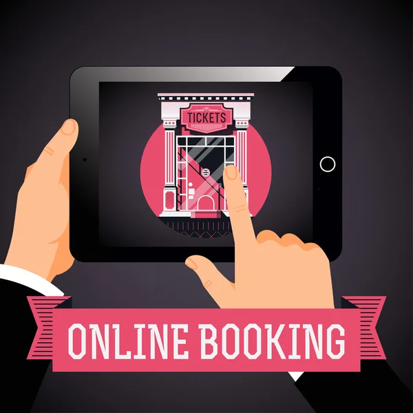 Online admission tickets booking — Stock Vector