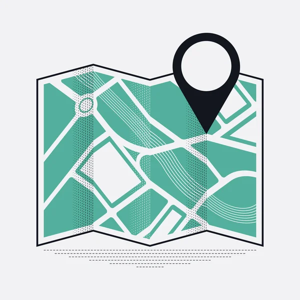 Locatie mark op kaart — Stockvector