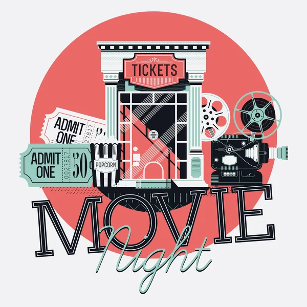 Película noche evento — Vector de stock