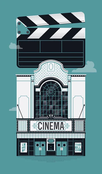 Diseño de pancartas o carteles en el cine — Vector de stock