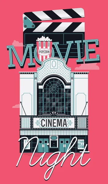 Soirée cinéma — Image vectorielle