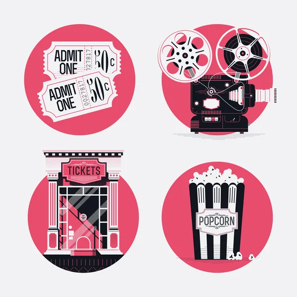 Motion picture film  icons — Stock Vector