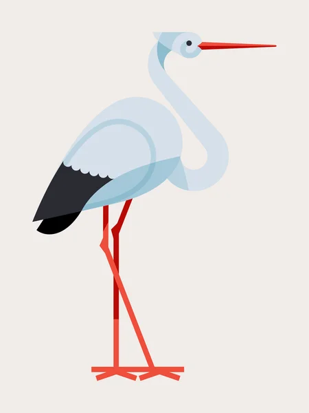 Cigogne oiseau icône — Image vectorielle