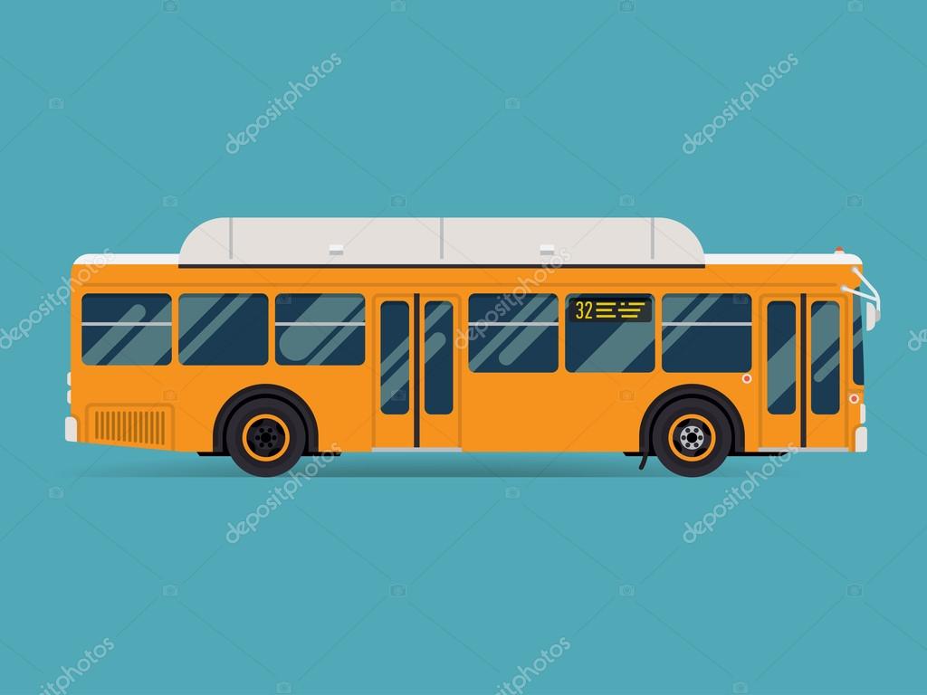 Транзит Короткие Расстояния Автобус Векторное Изображение.