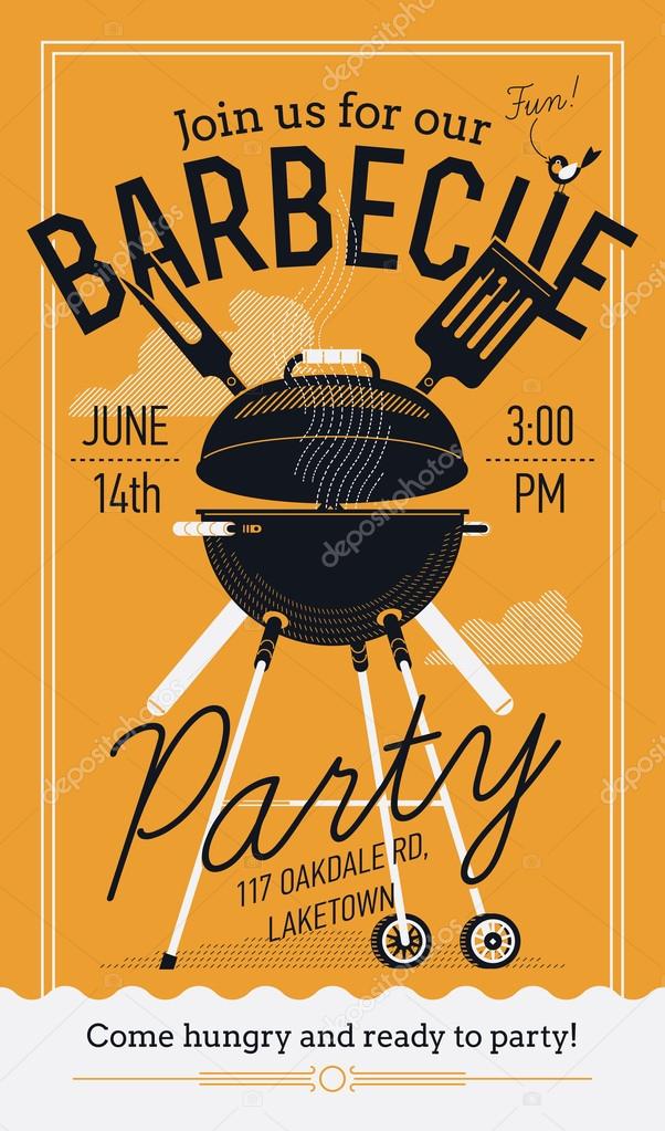 BBQ, barbecue party flyer