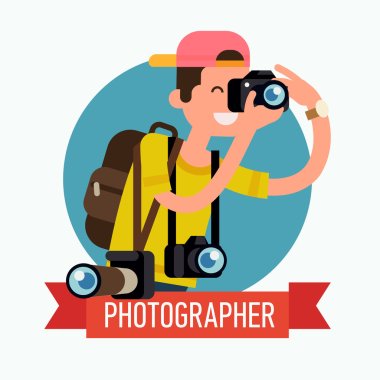 Cool photographer character icon