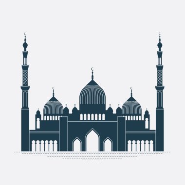 detailed mosque contour.