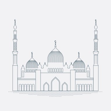 detailed mosque contour.