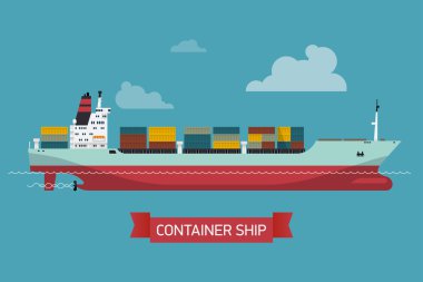 loaded container ship