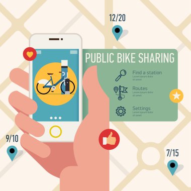 phone with bicycle sharing app