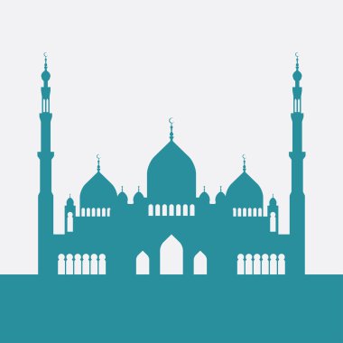 Mimari yapı siluet Camii üzerinde.