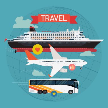 Travel by sea, roads and sky