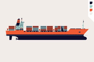 Cargo shipping design element.