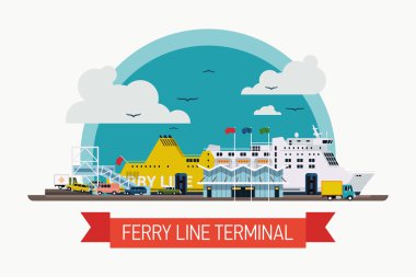 ferry line terminal clipart